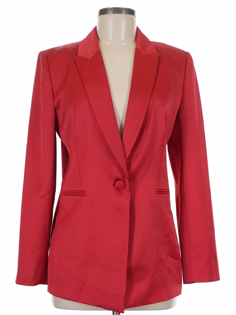 Alex Marie Red Satin Single Button Blazer Size 6